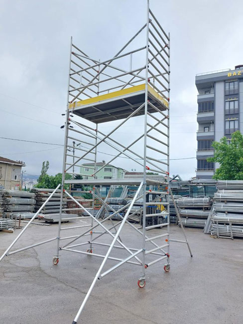 kiralık iskele sistemleri, ay iskele, kiralık iskele, RK Yağ fabrikası Tekirdağ Muratlı, İç cephe kurulumu