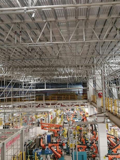 kiralık iskele sistemleri, ay iskele, kiralık iskele, RK Yağ fabrikası Tekirdağ Muratlı, İç cephe kurulumu